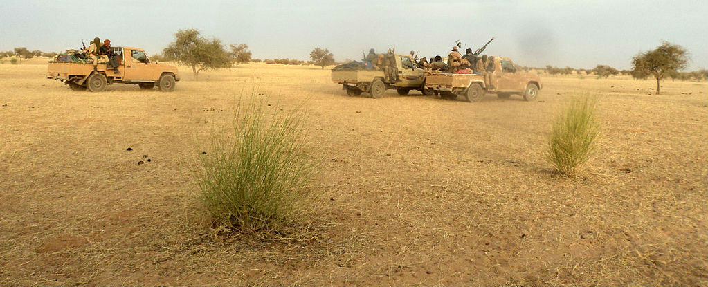 Islamist fighters race near the Mauritania-Mali border Islamist fighters race near the Mauritania-Mali border